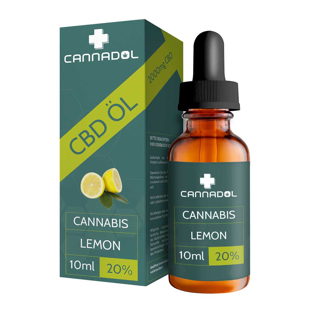 Cannadol Lemon 20 Verpackung Flasche 10 - Edelhanf - Ihr Premium CBD Shop