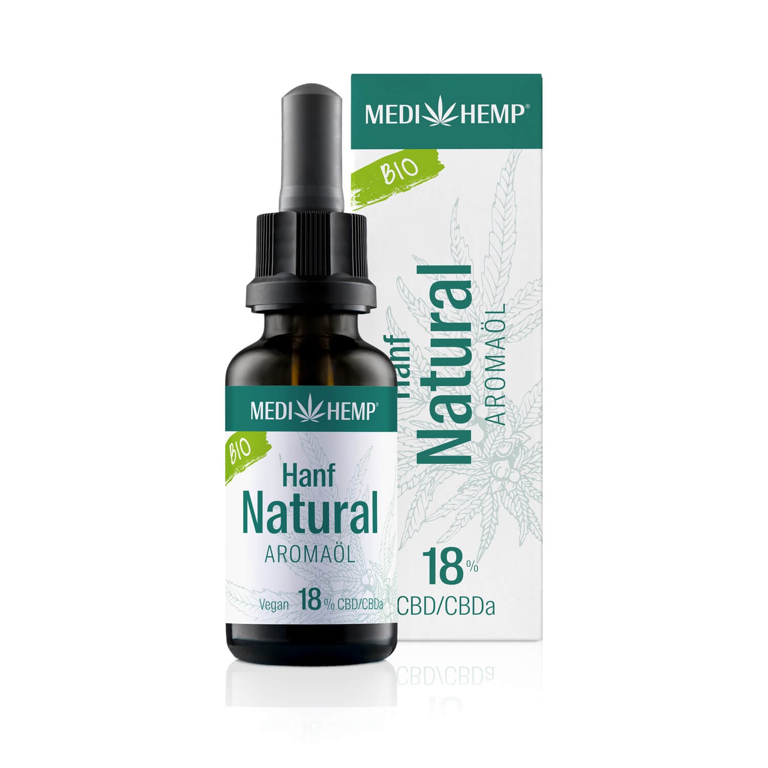 Medihemp Hanf Natural 18 30 Verpackung Flasche - Edelhanf - Ihr Premium CBD Shop