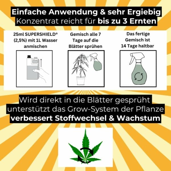 Cannabis Supershield Anwendung - Edelhanf - Ihr Premium CBD Shop