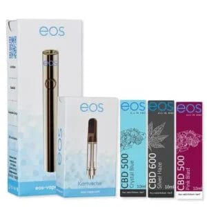 eos Starterset: eos Vape Pen + eos Kartusche + 3 CBD Liquids